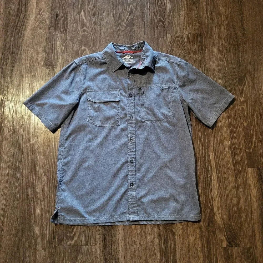 Pacific Trail Outdoor Short Sleeved Shirt with Zip Chest Pocket Mens Size Medium